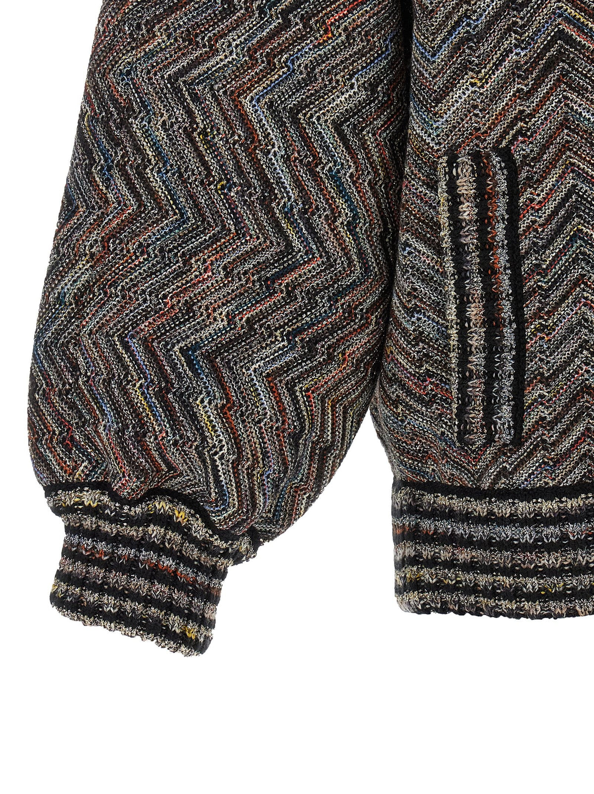 Chevron knit bomber jacket