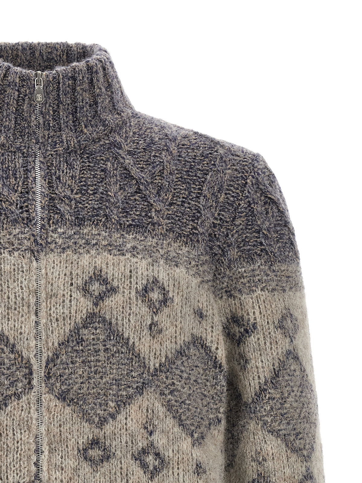 Chiné yarn cardigan