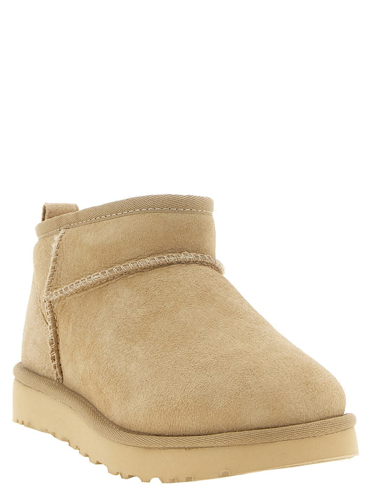 'Classic Ultra Mini' beige ankle boots