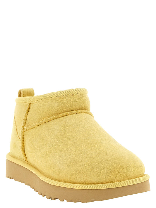 'Classic Ultra Mini' yellow ankle boots