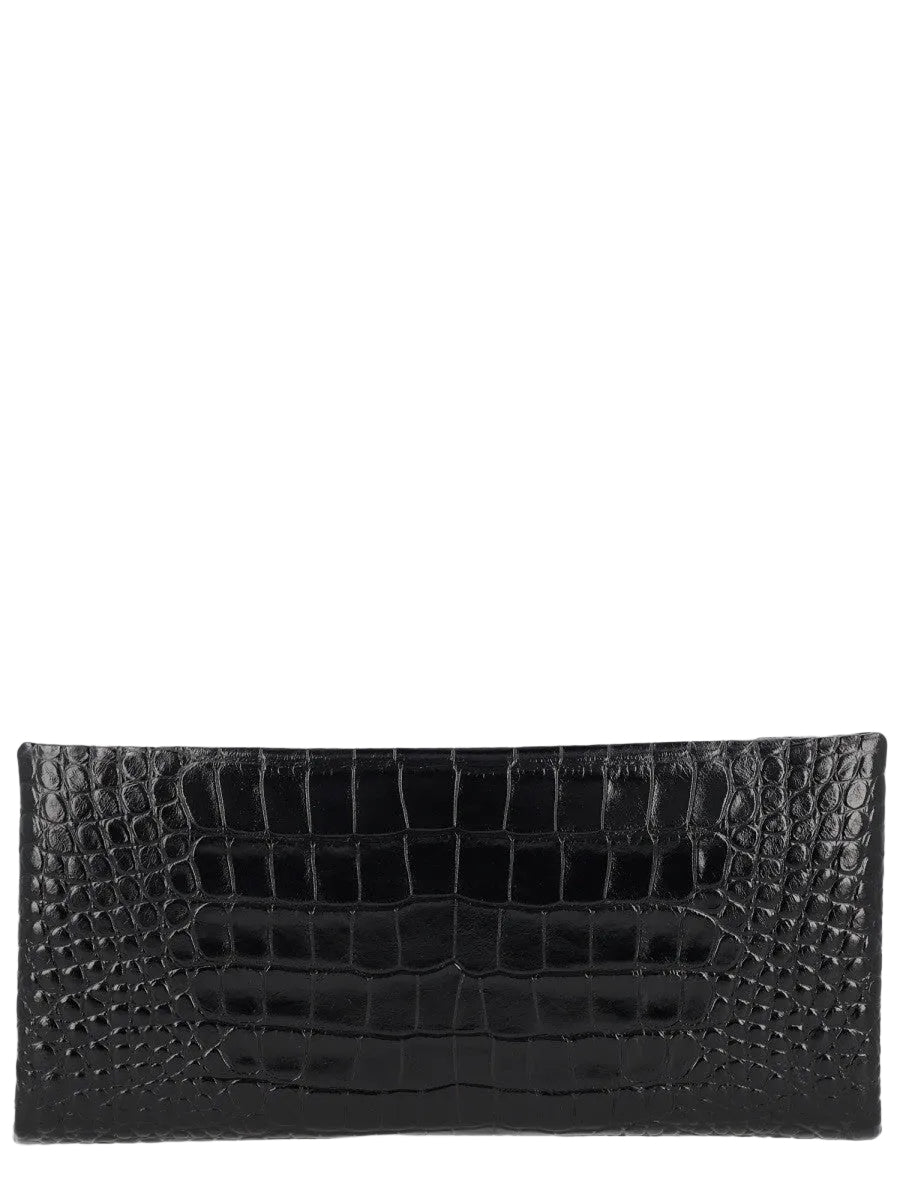 Clutch in Pelle Effetto Coccodrillo