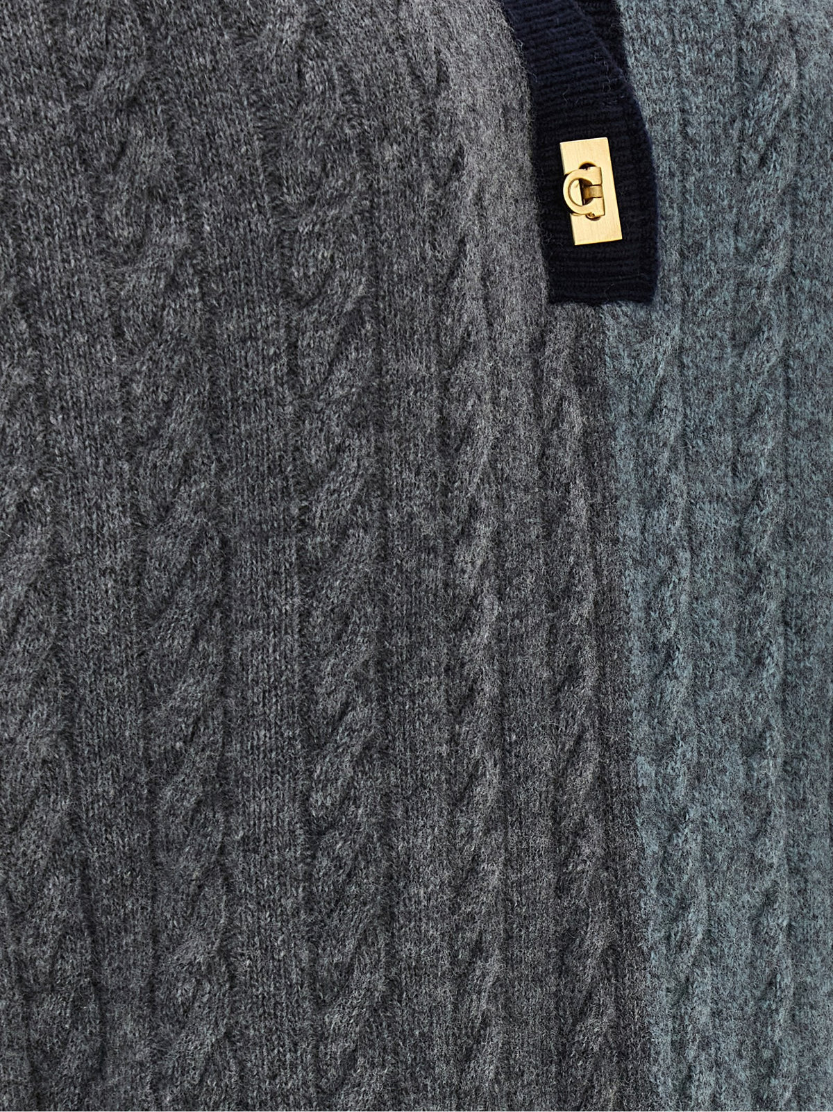 Color block braid sweater
