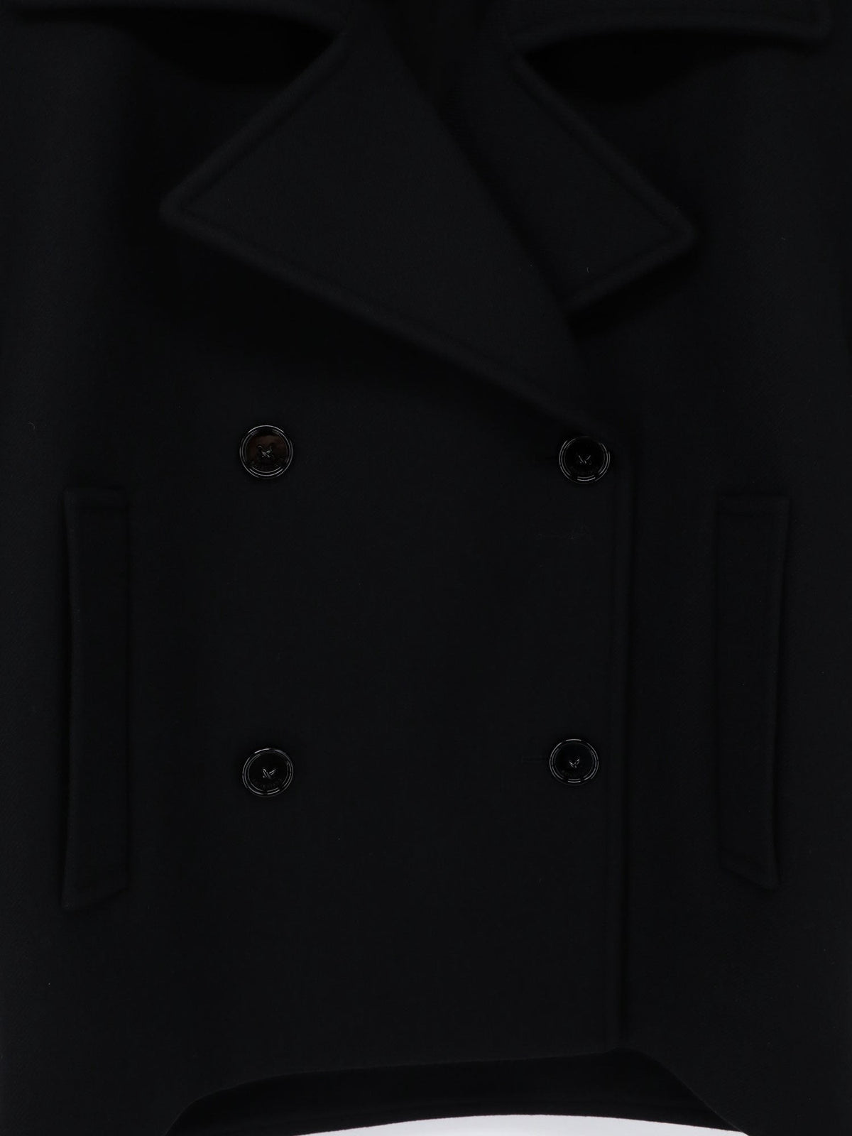 Compact double-wool cocoon peacoat