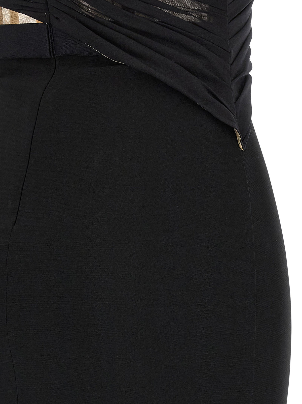 'Corsetted Draped Maxi' dress