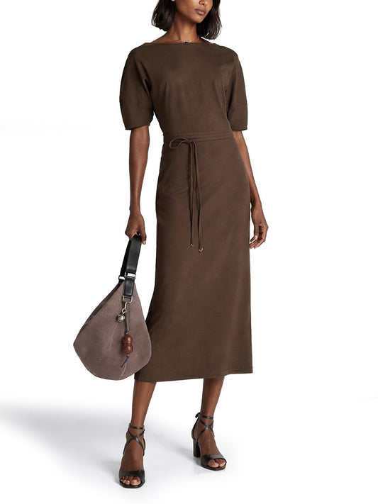 COTTON AND LINEN MIDI DRESS