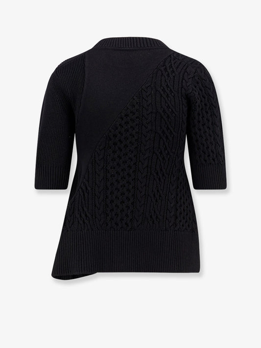 Cotton blend asymmetrical sweater