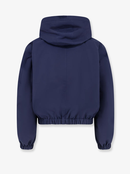 Cotton blend hooded jacket