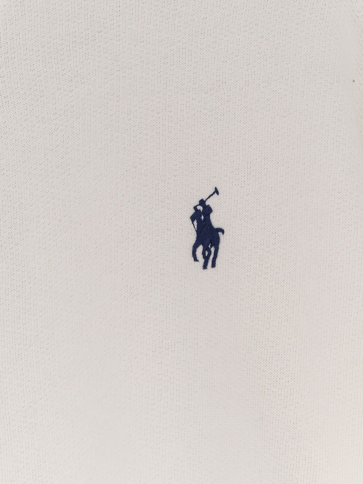 Cotton blend sweater with embroidered logo on the front