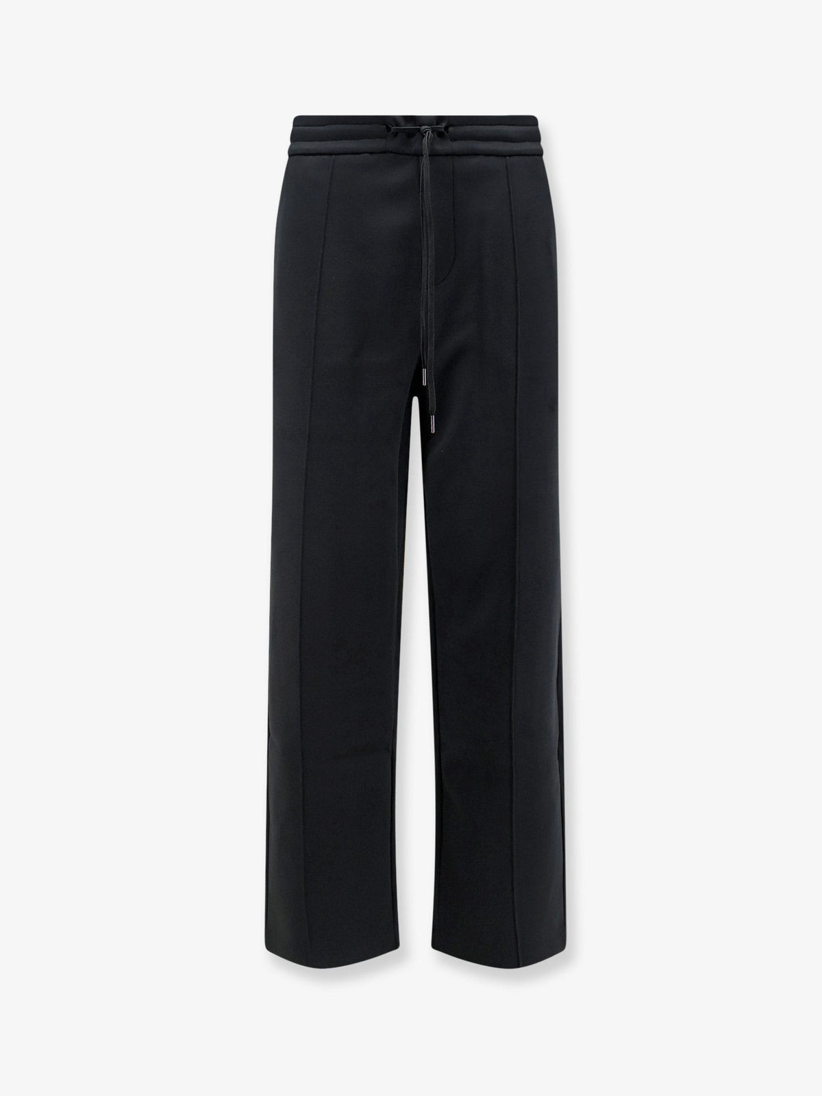 Cotton blend trousers with embroidered logo