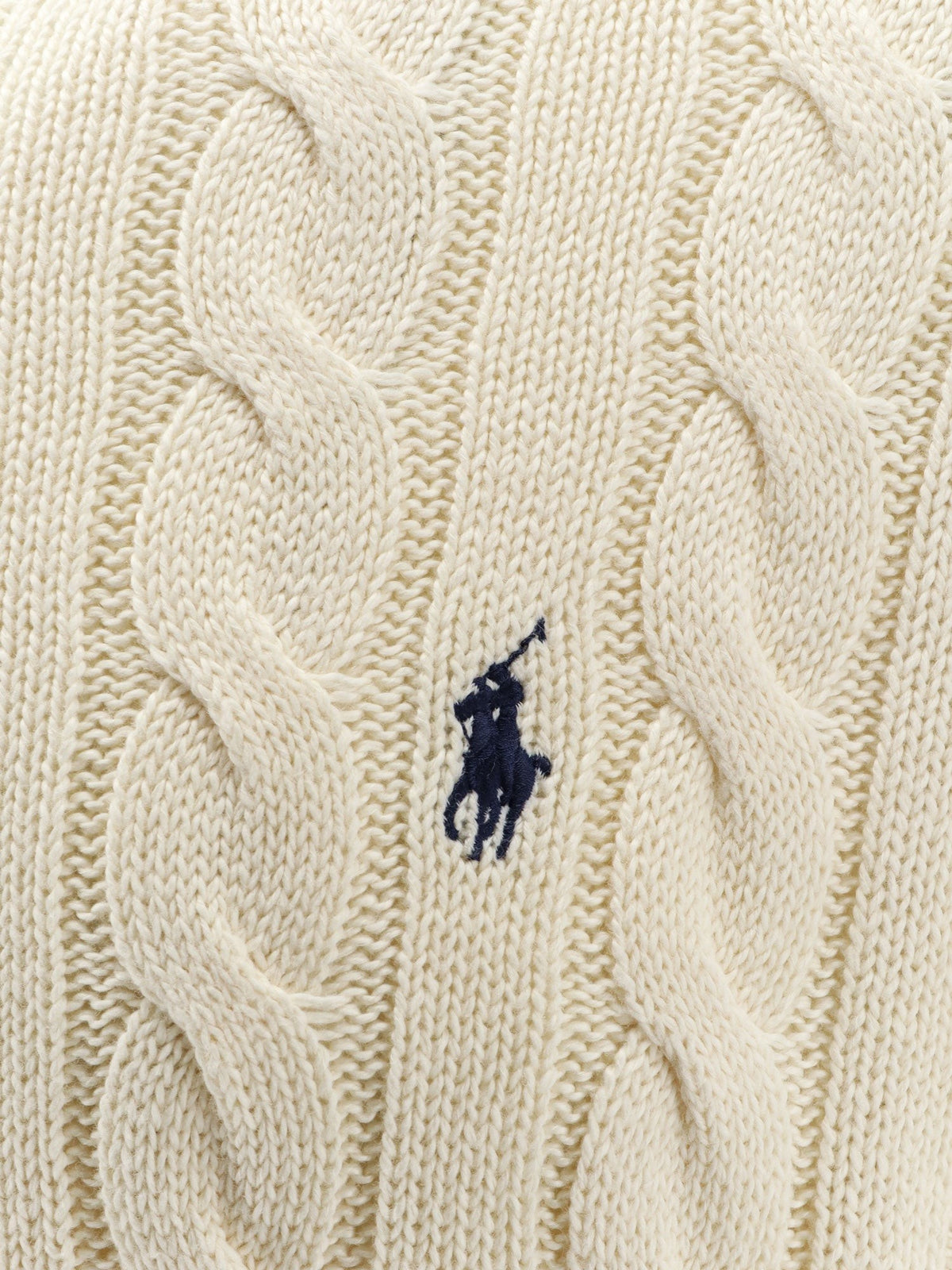 Cotton sweater with cable knit
