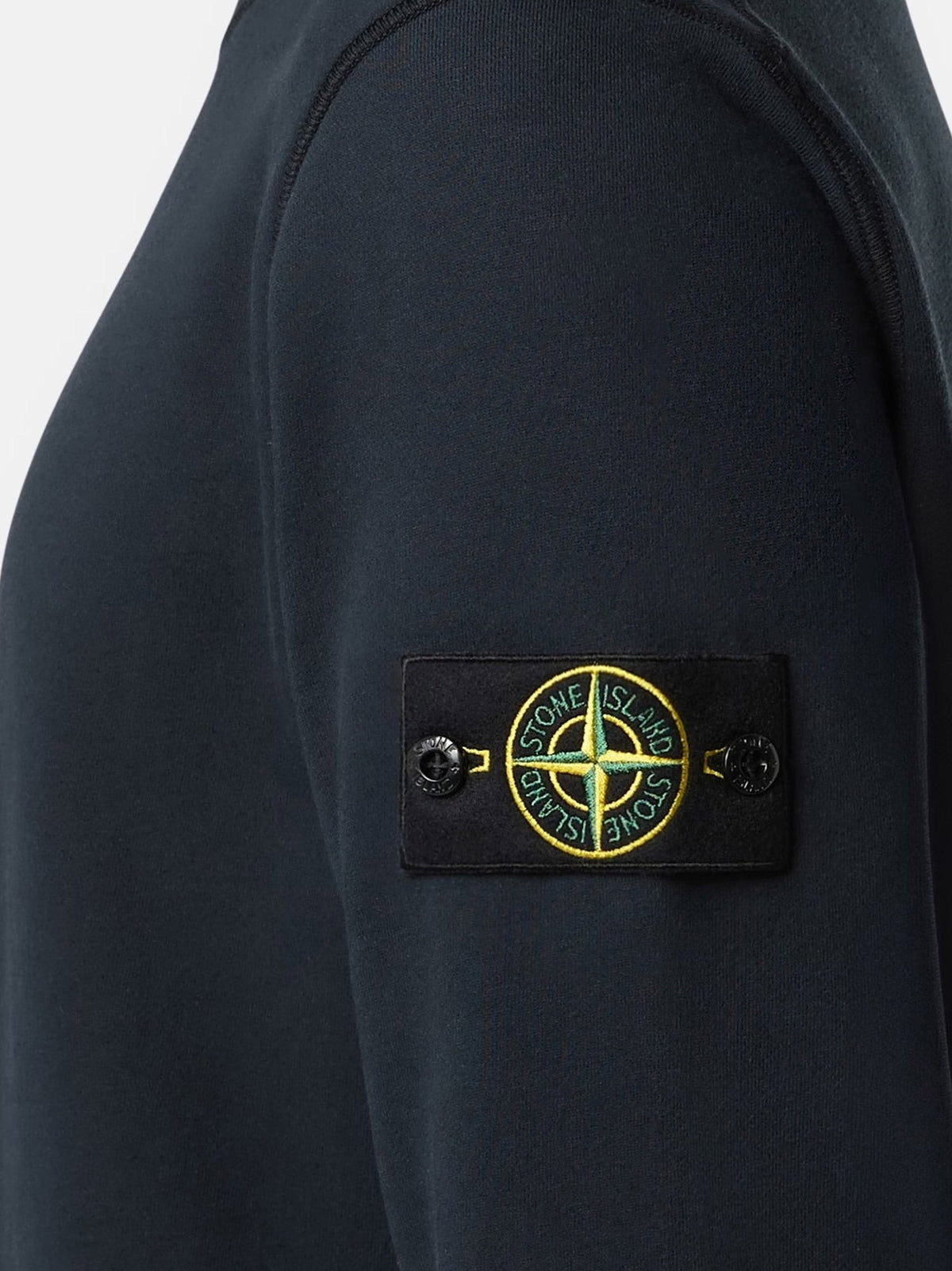 Cotton sweatshirt with side logo patch