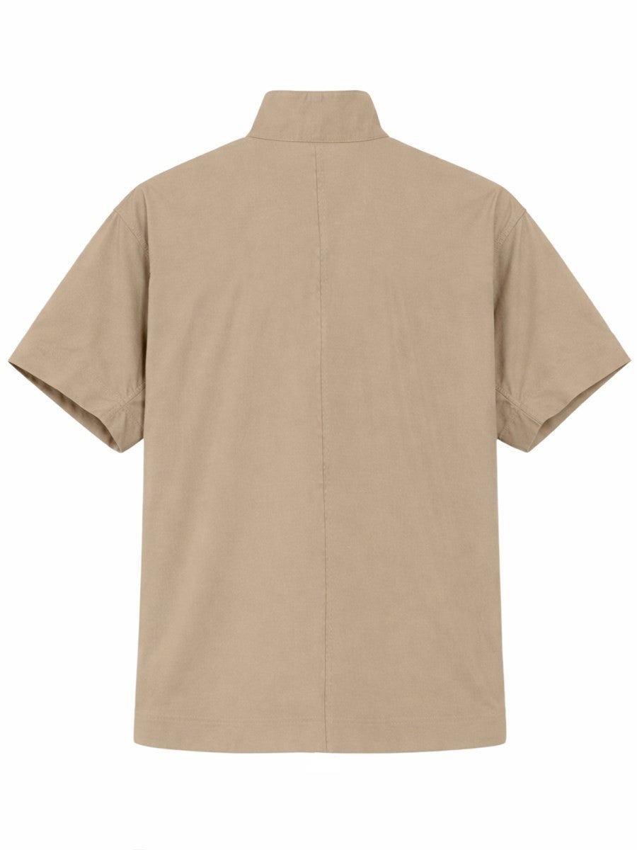 COTTON TOP WITH RAISED COLLAR