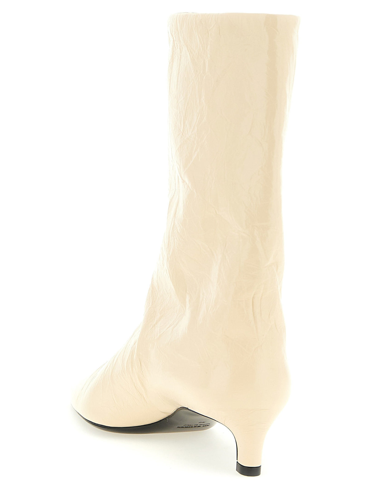 Craquelé leather ankle boots