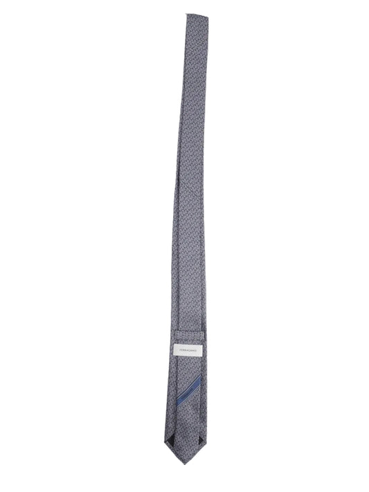 Cravatta "Gancini" in Jacquard di Seta
