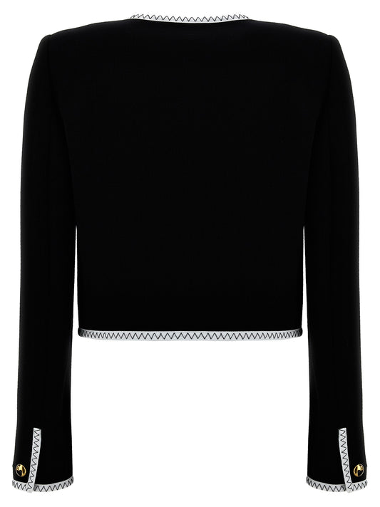 Crepe short jacket