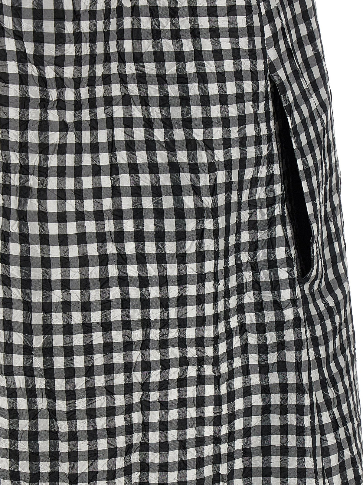 'Crinkled Check Long' dress