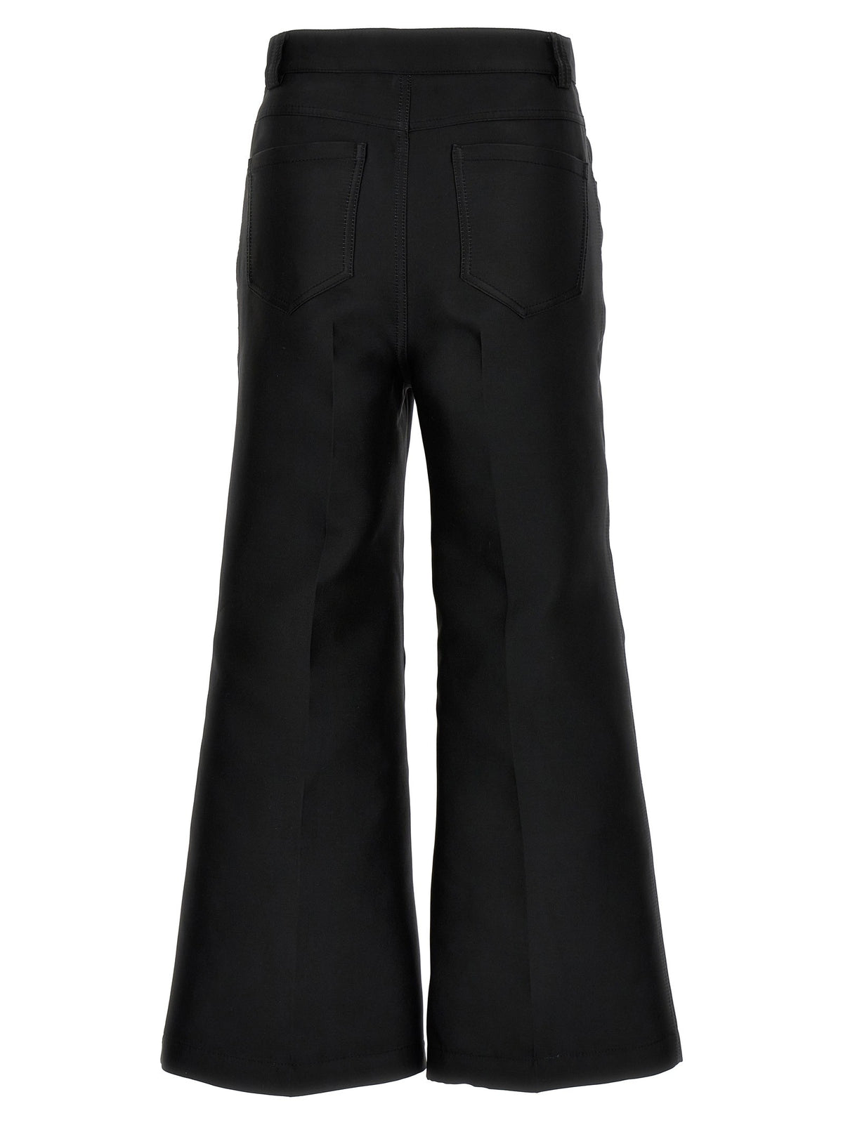 Cropped silk blend pants