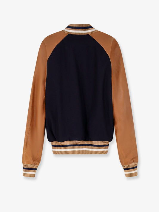 D2 Varsity wool and leather bomber