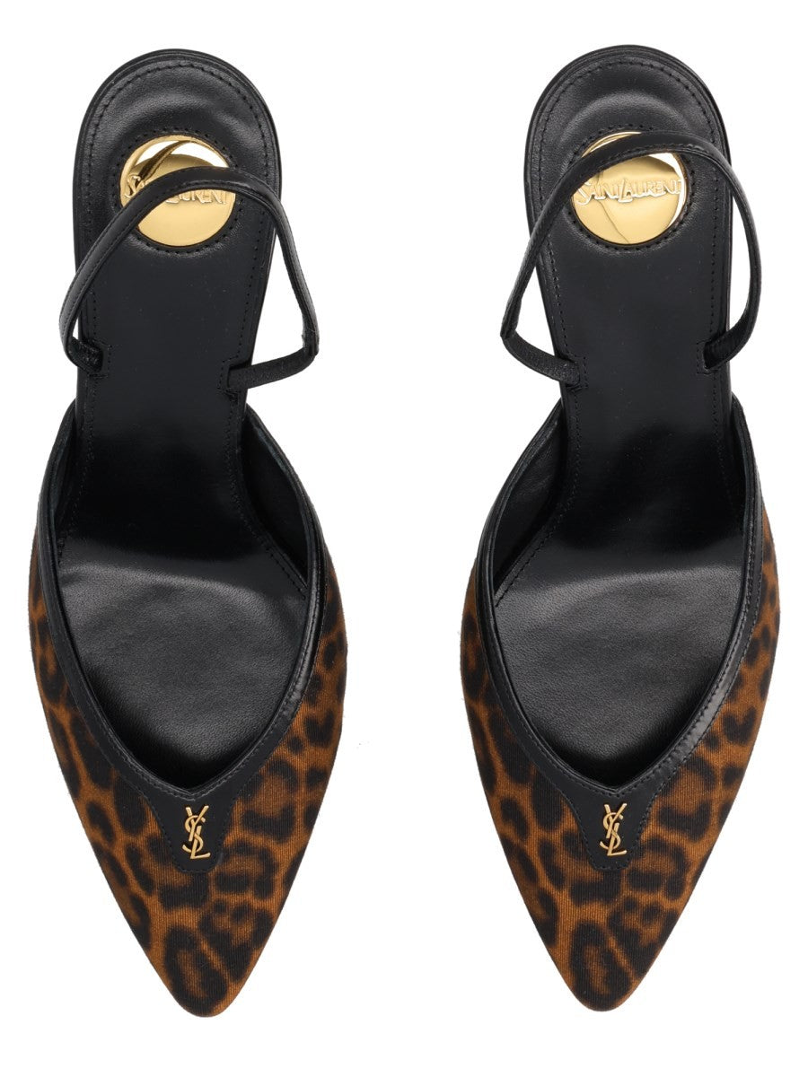 Décolleté Aperte sul Retro "Folie" in Gros-Grain Leopardato
