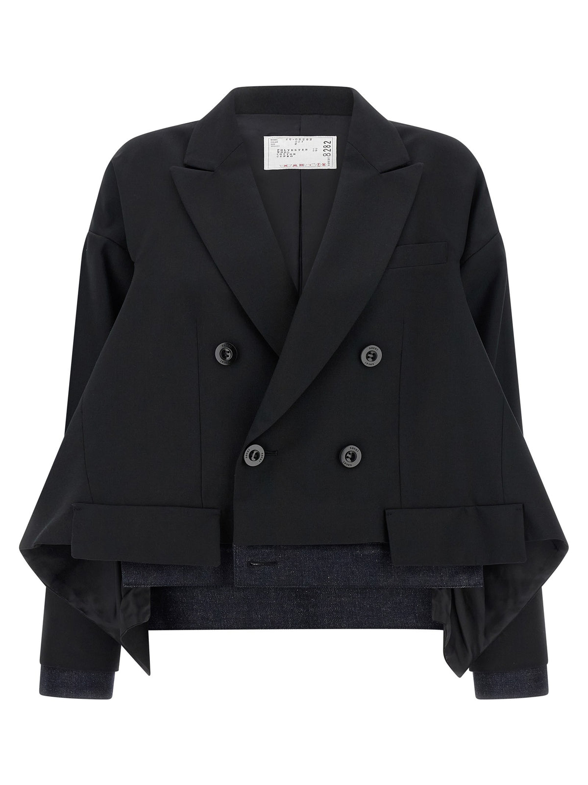 Denim insert blazer