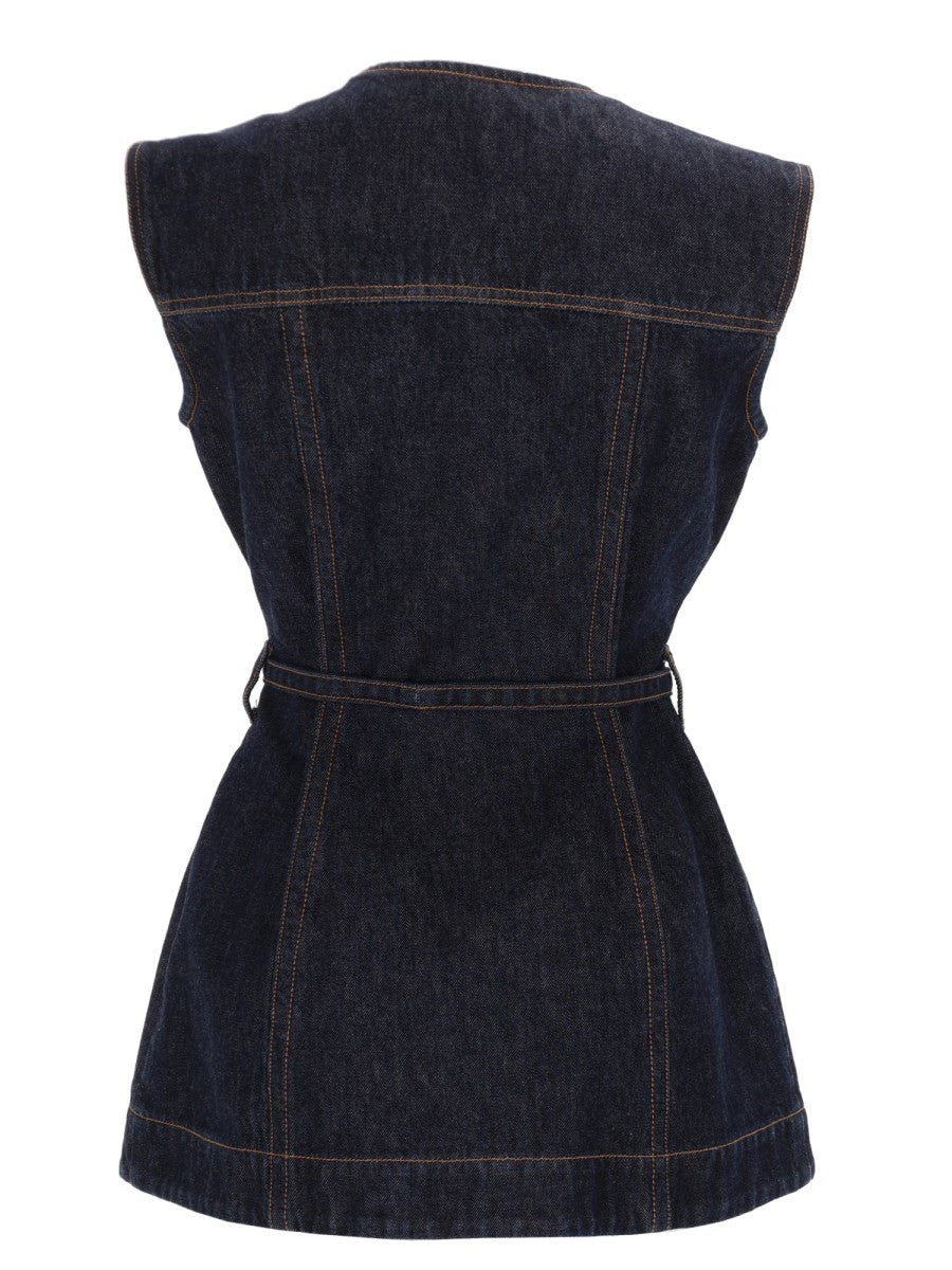 DENIM SLEEVELESS TOP