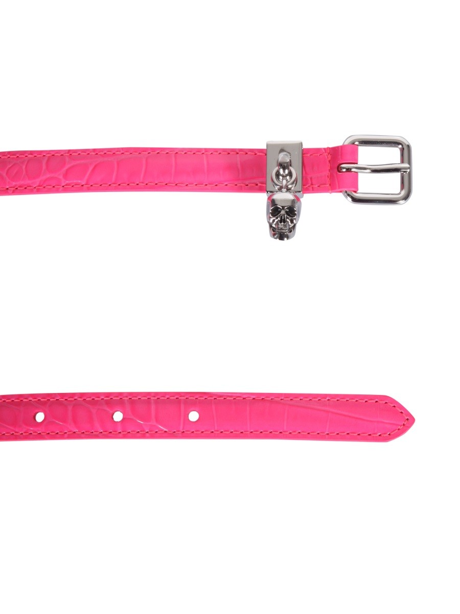DOUBLE BELT WITH SKULL AND PAVÈ