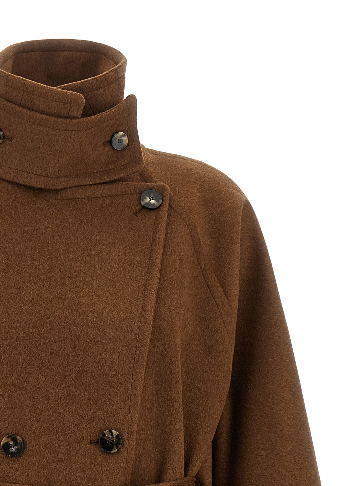 Double-breasted belted coat