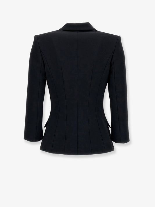 Double-breasted blazer with Monogram gold metal details