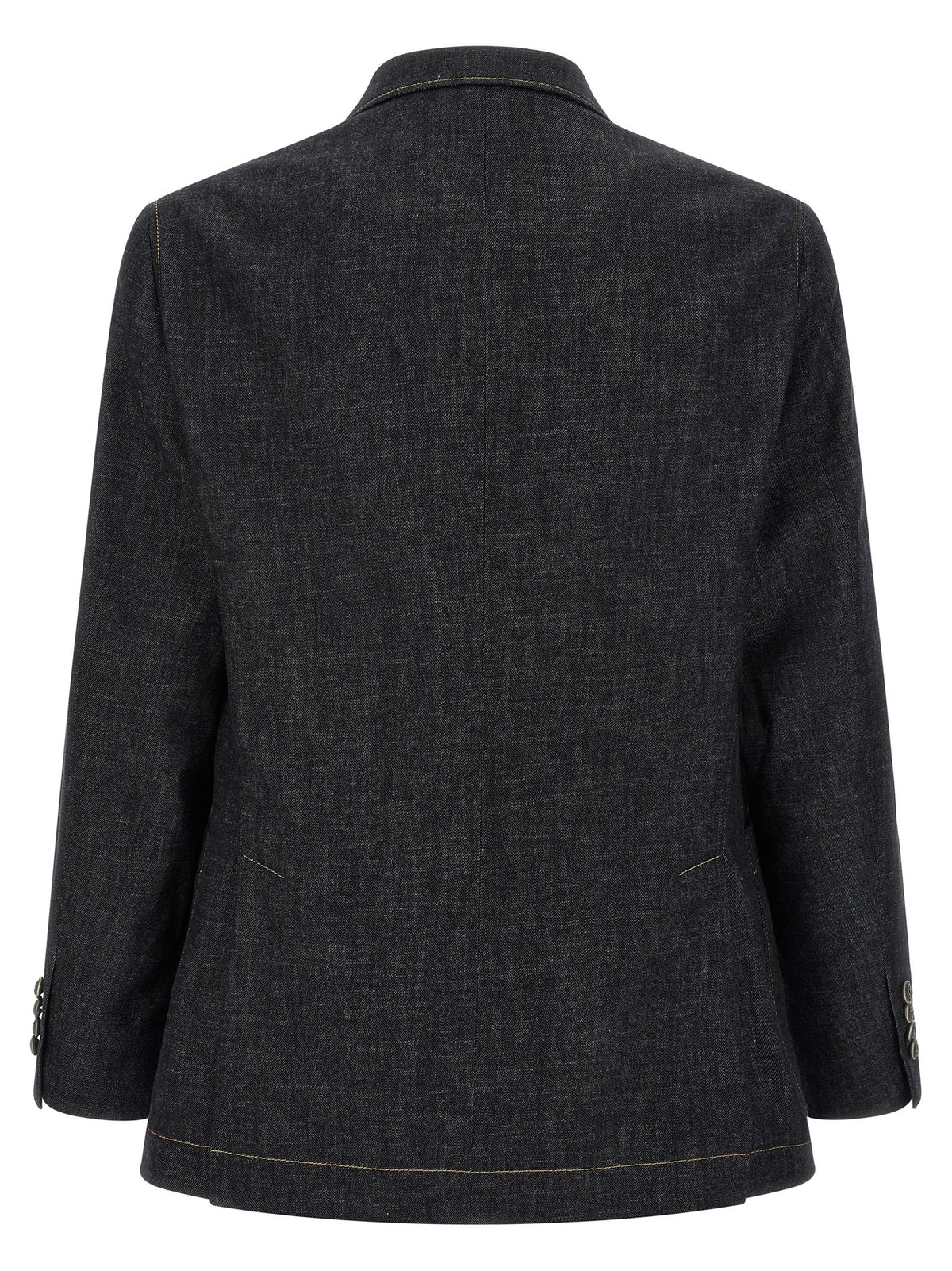 Double-breasted denim blazer