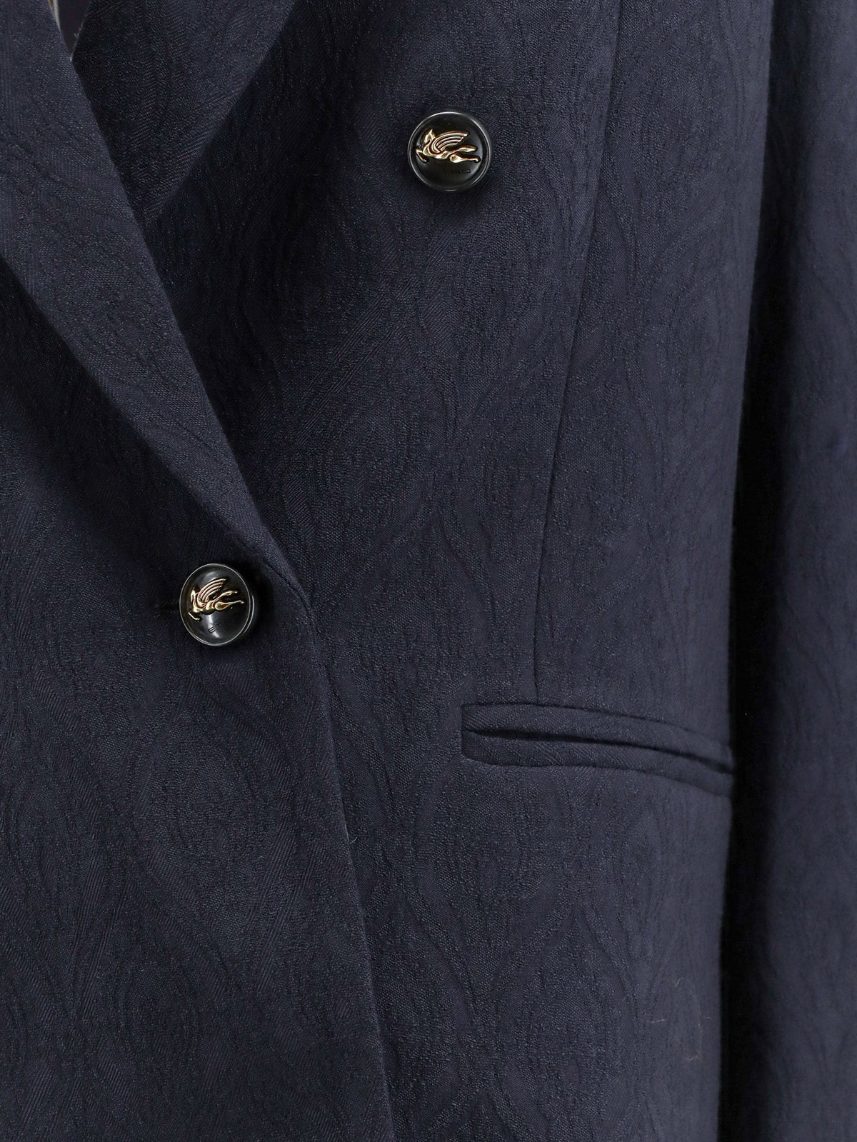 Double-breasted stretch wool blazer