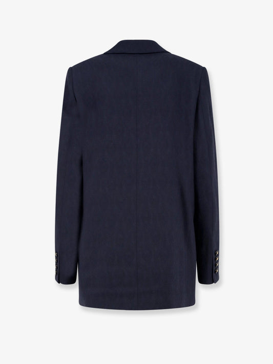 Double-breasted stretch wool blazer
