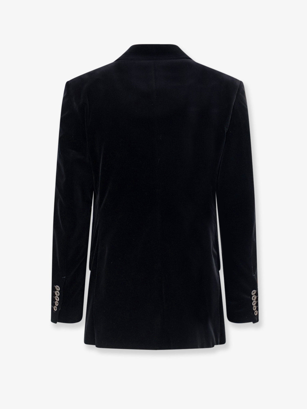 Double-breasted velvet blazer