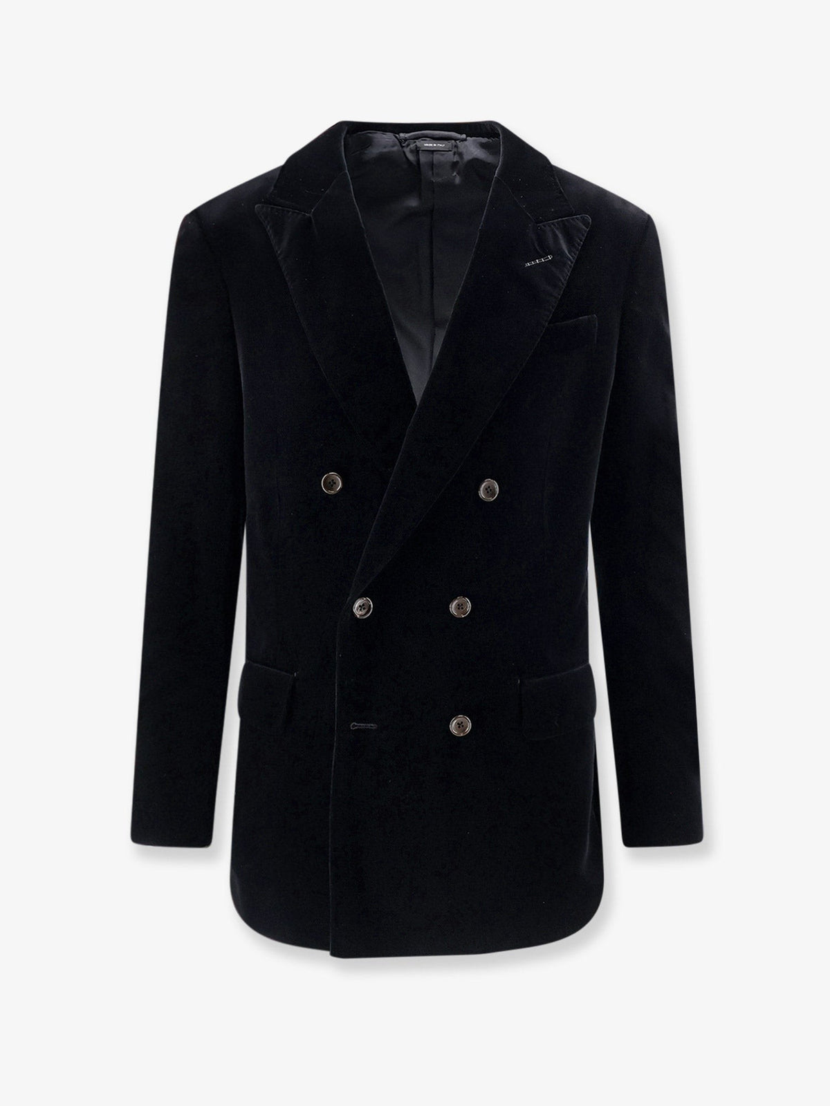 Double-breasted velvet blazer