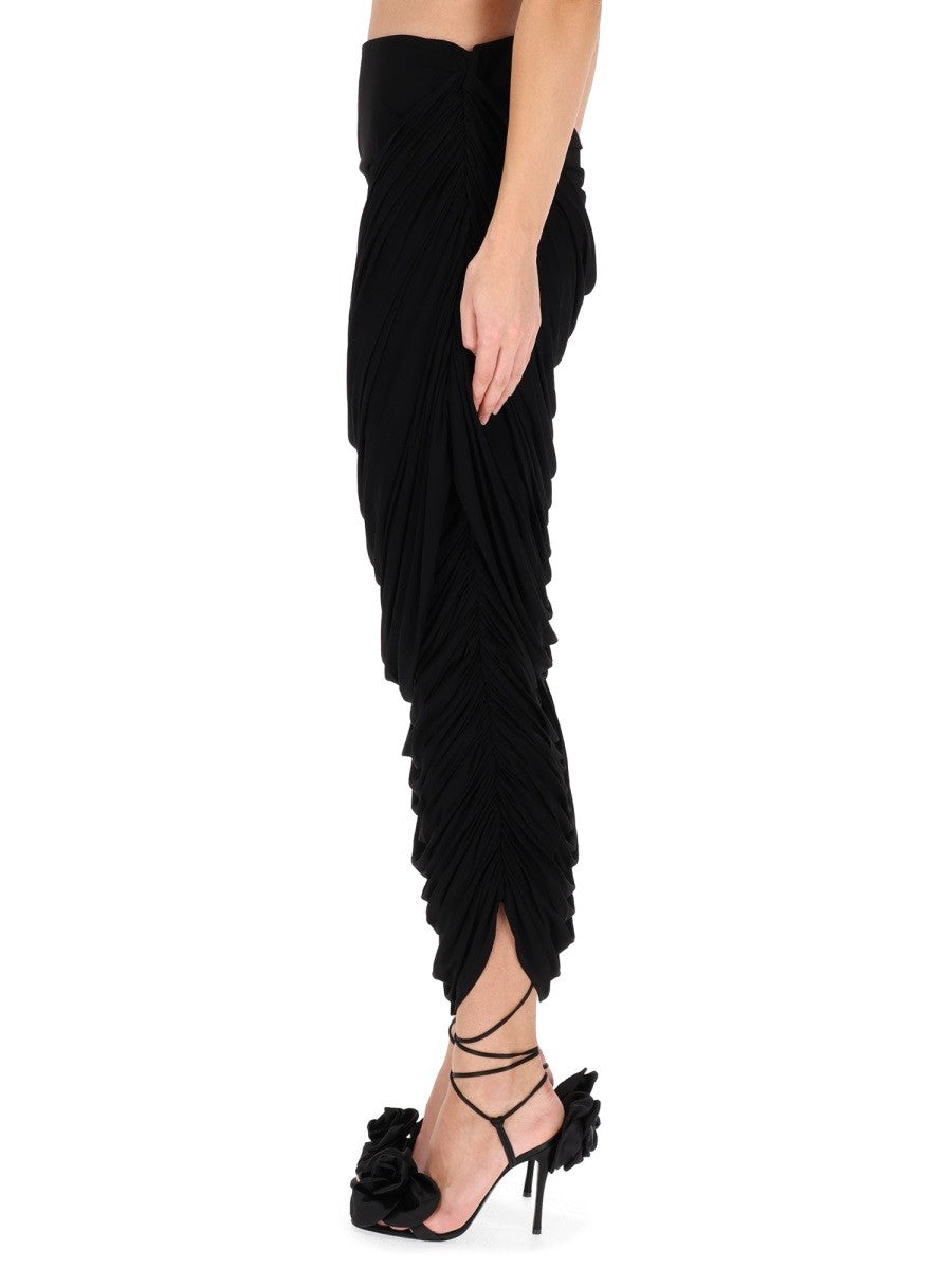 DRAPED MIDI SKIRT