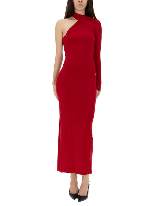DRAPED ONE-SHOULDER DRESS
