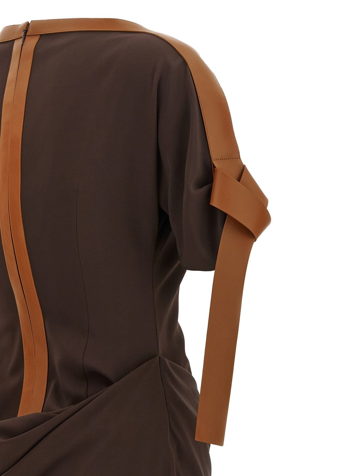 Dress with leather straps