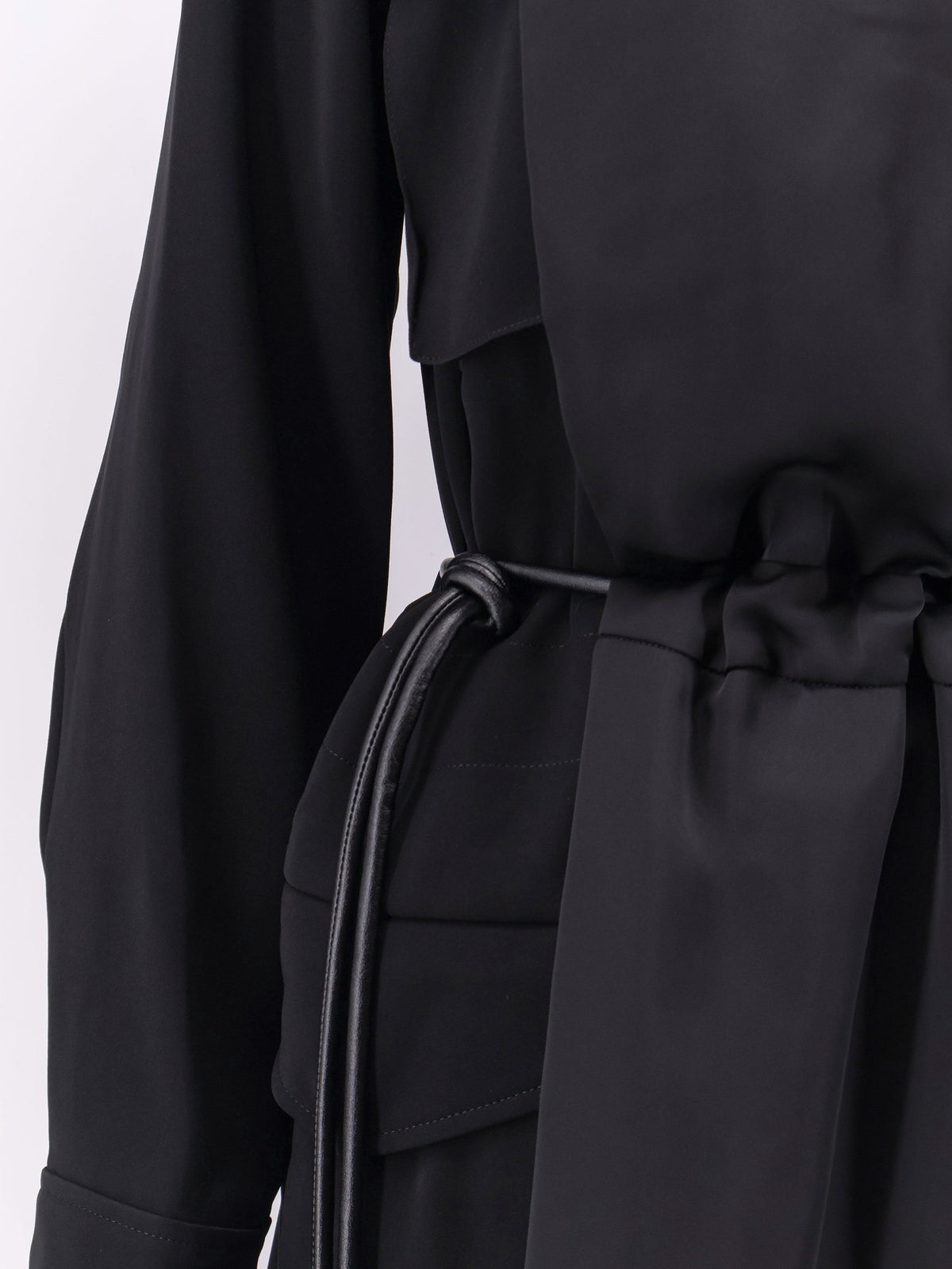 Dress with satin inserts