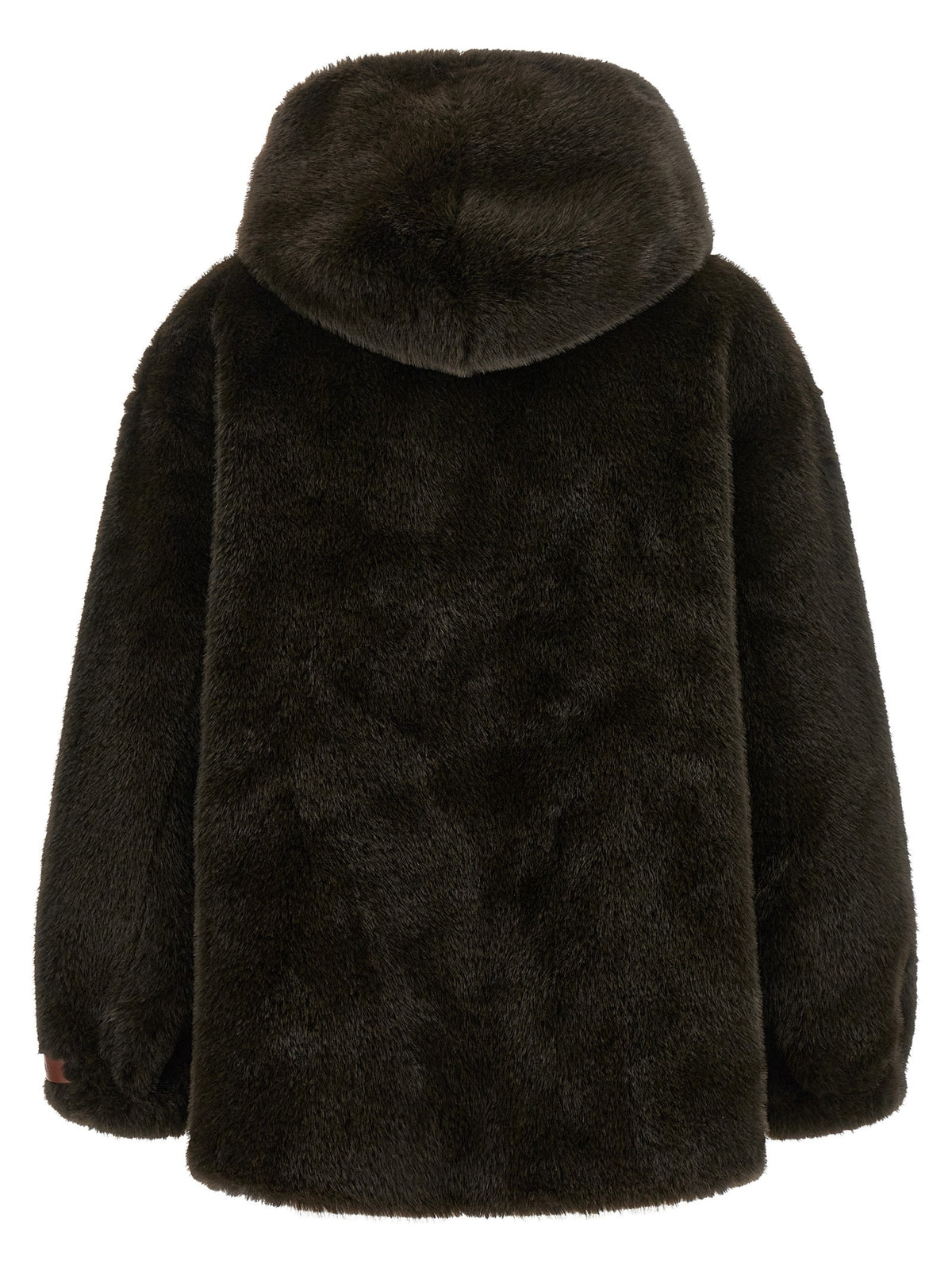 Eco-fur hooded jacket
