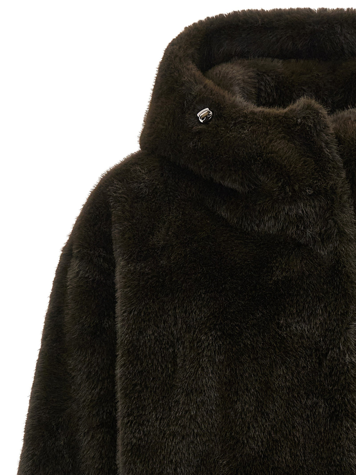 Eco-fur hooded jacket
