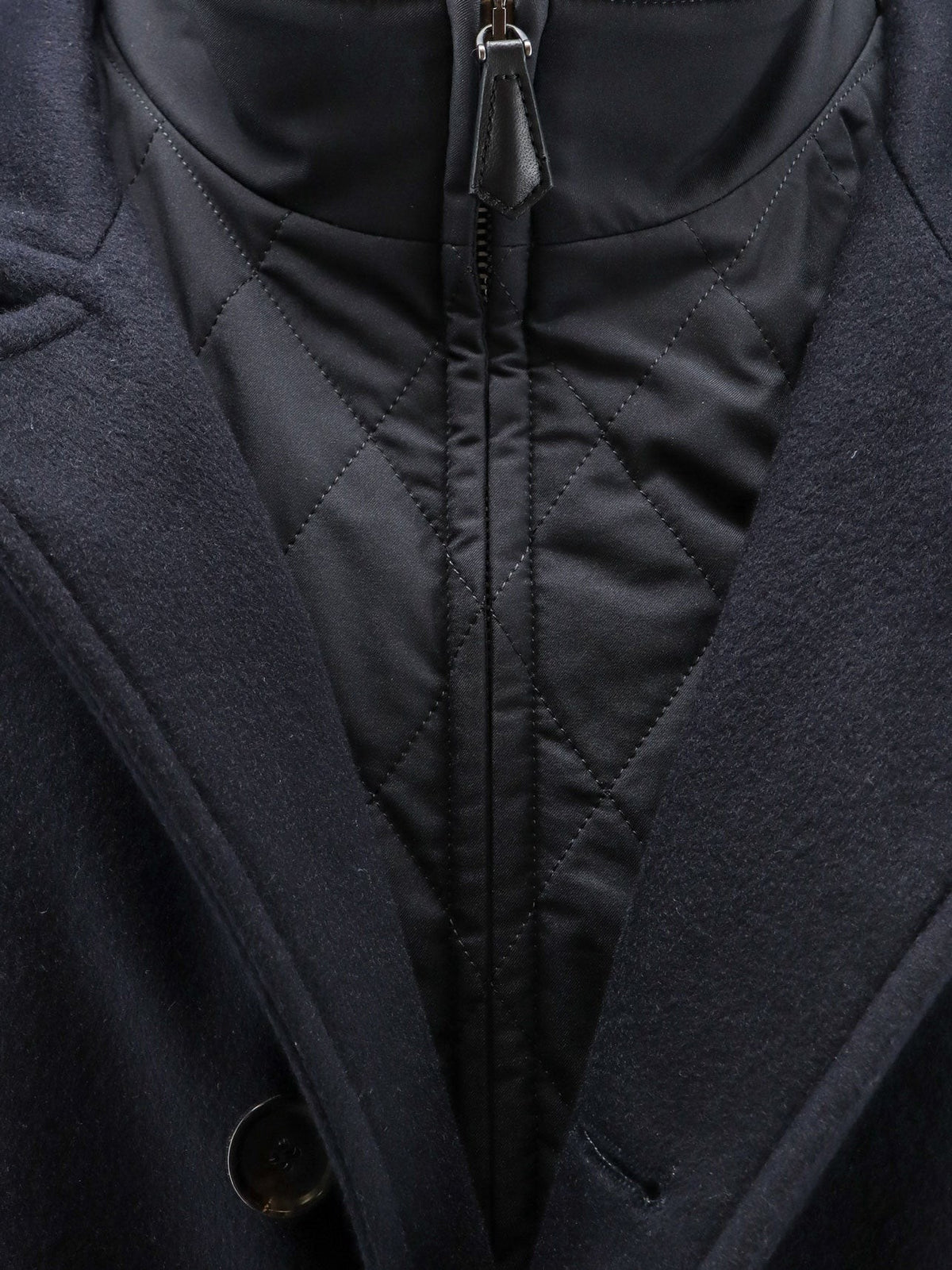 Elan cashmere coat with internal vest