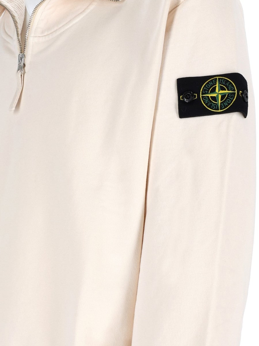 Felpa con Zip Corta e Patch Logo
