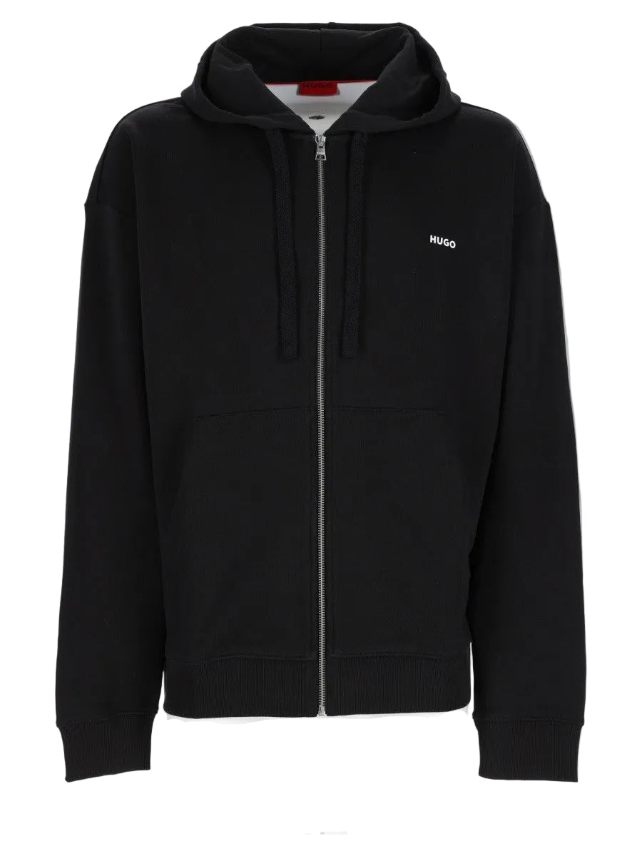 felpa con zip e logo