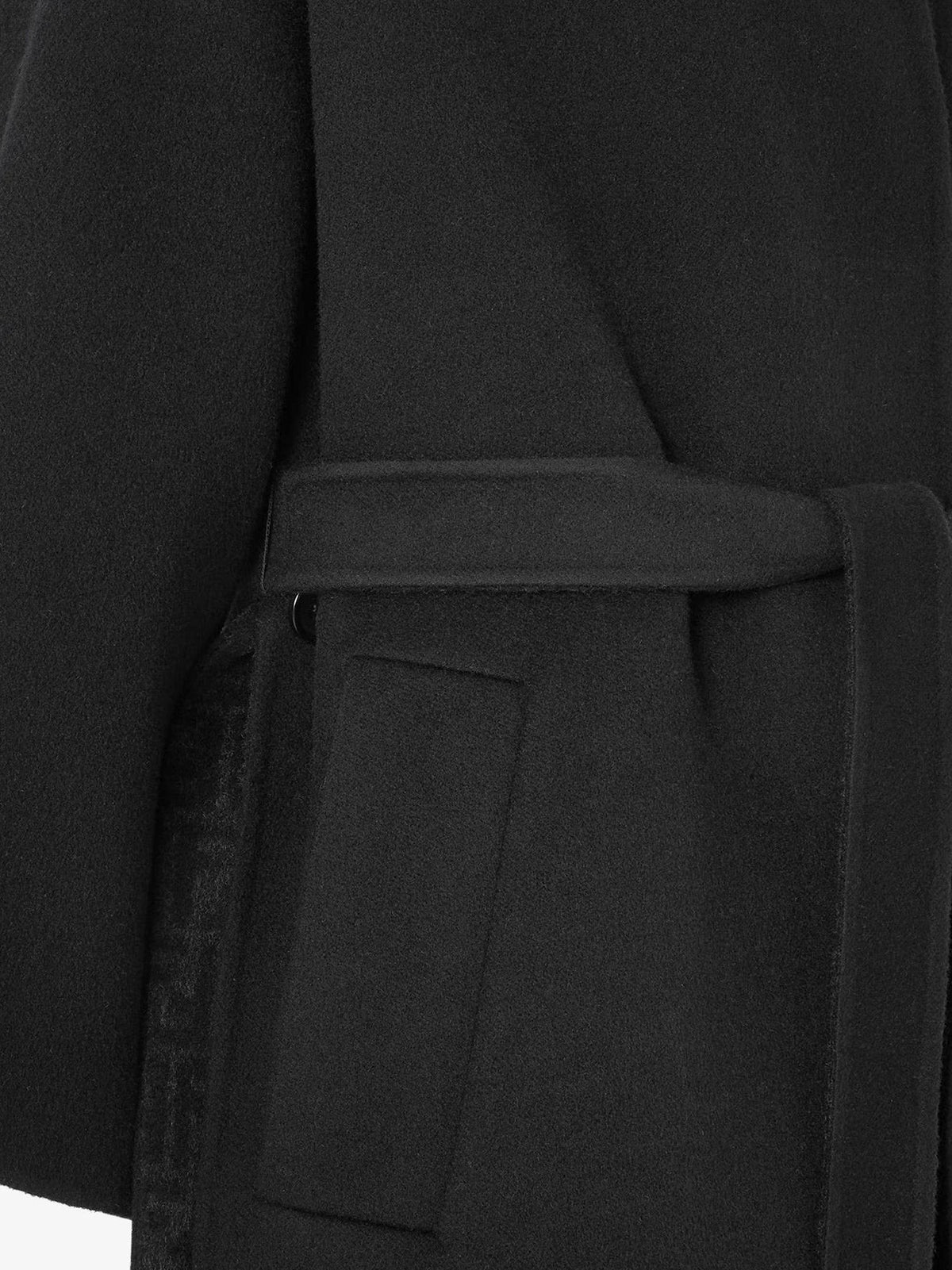 FF Zucca Wool Midi Coat black