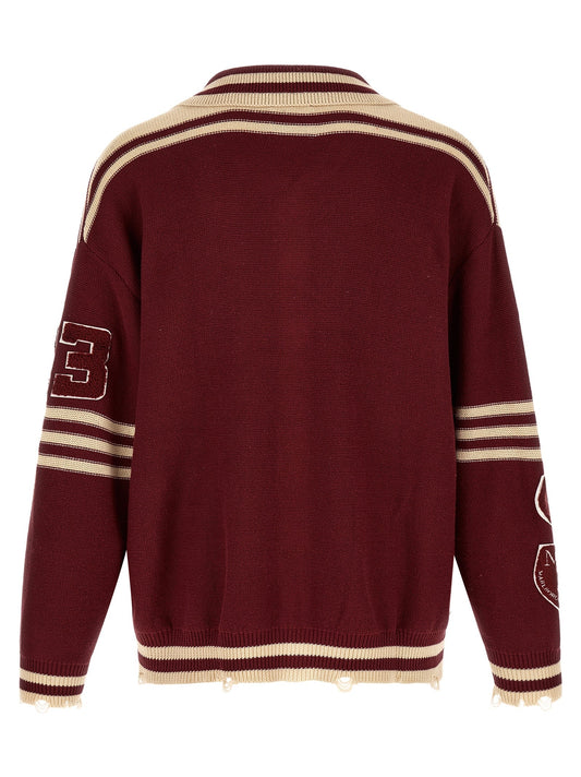 'Fin Varsity' Collared Cardigan
