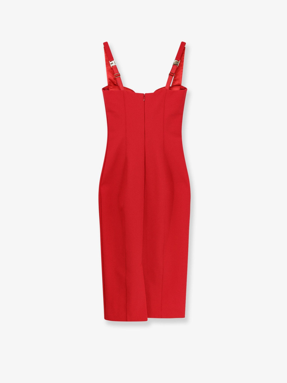 Fitted stretch fabric midi dress