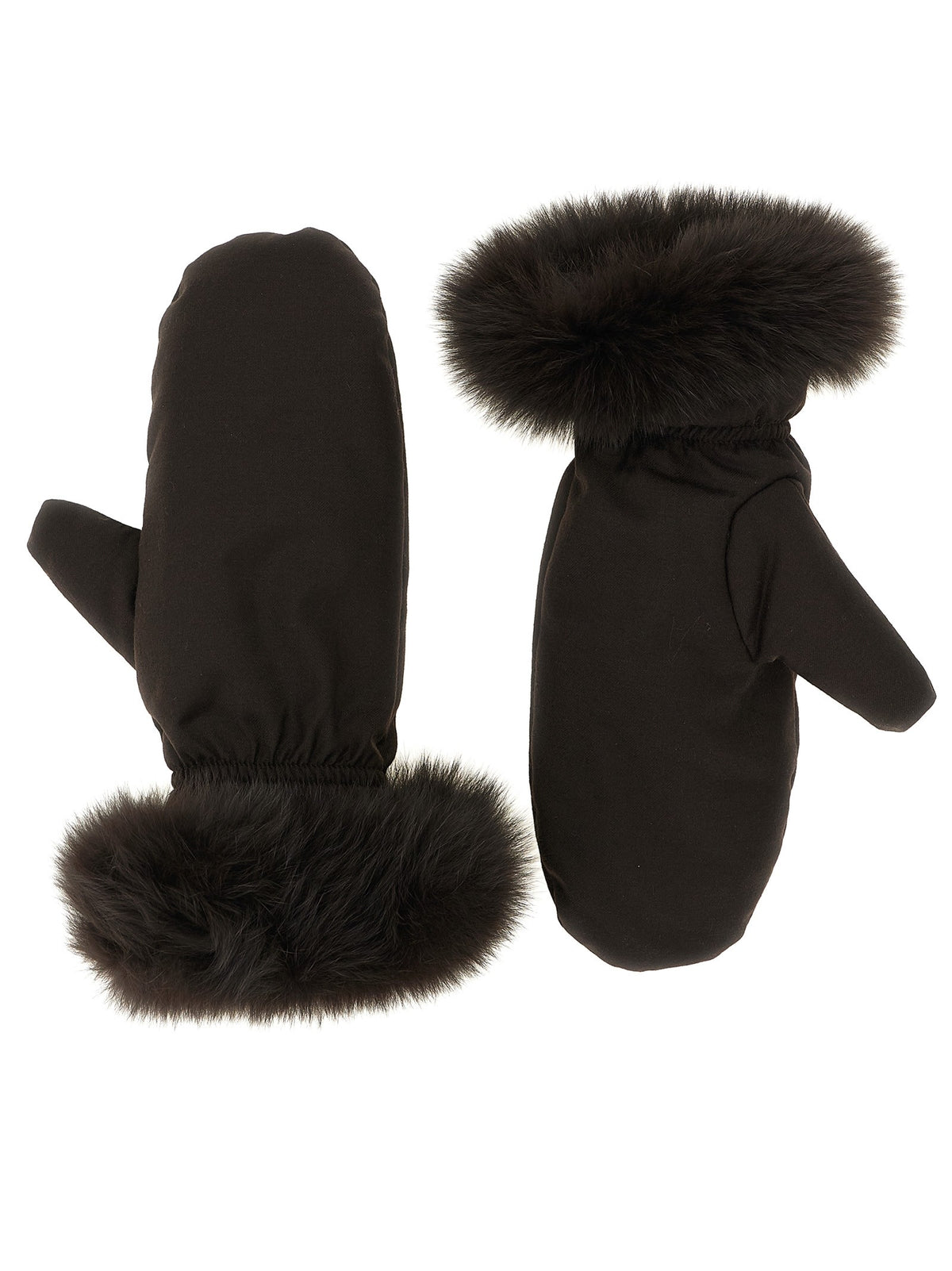 Flannel down jacket with mittens