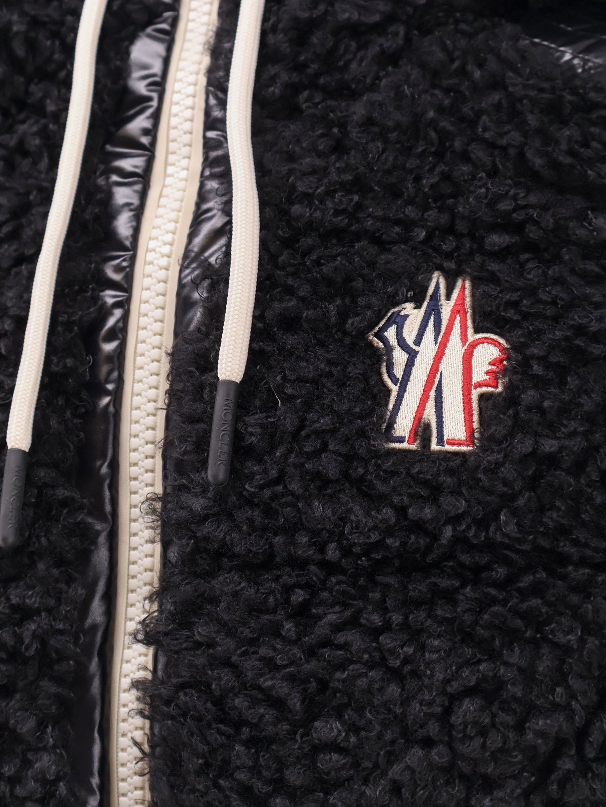 Fleece hooded down jacket
