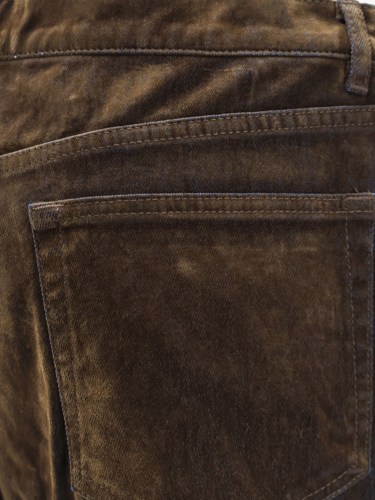 Flocked cotton jeans