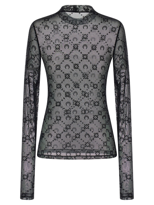 Flocked Moonogram top