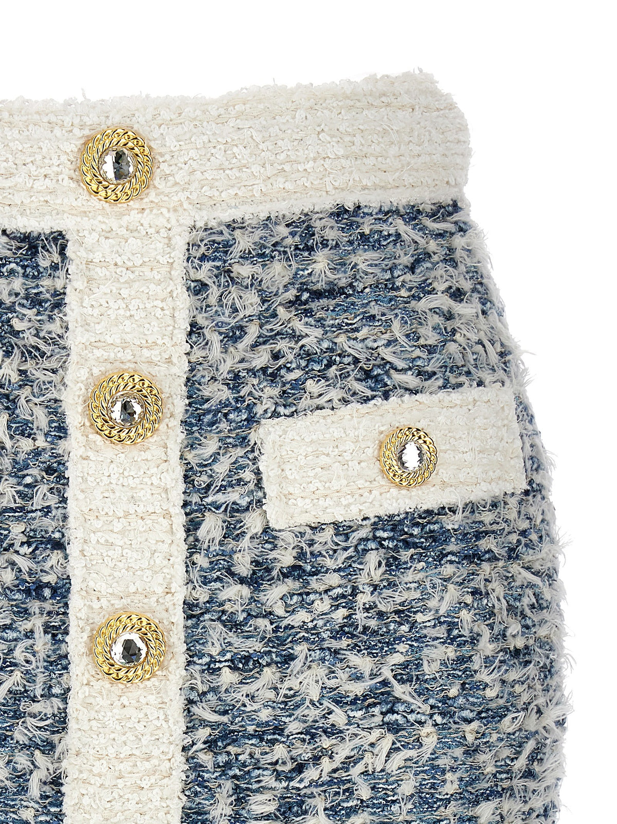 Fringed tweed skirt